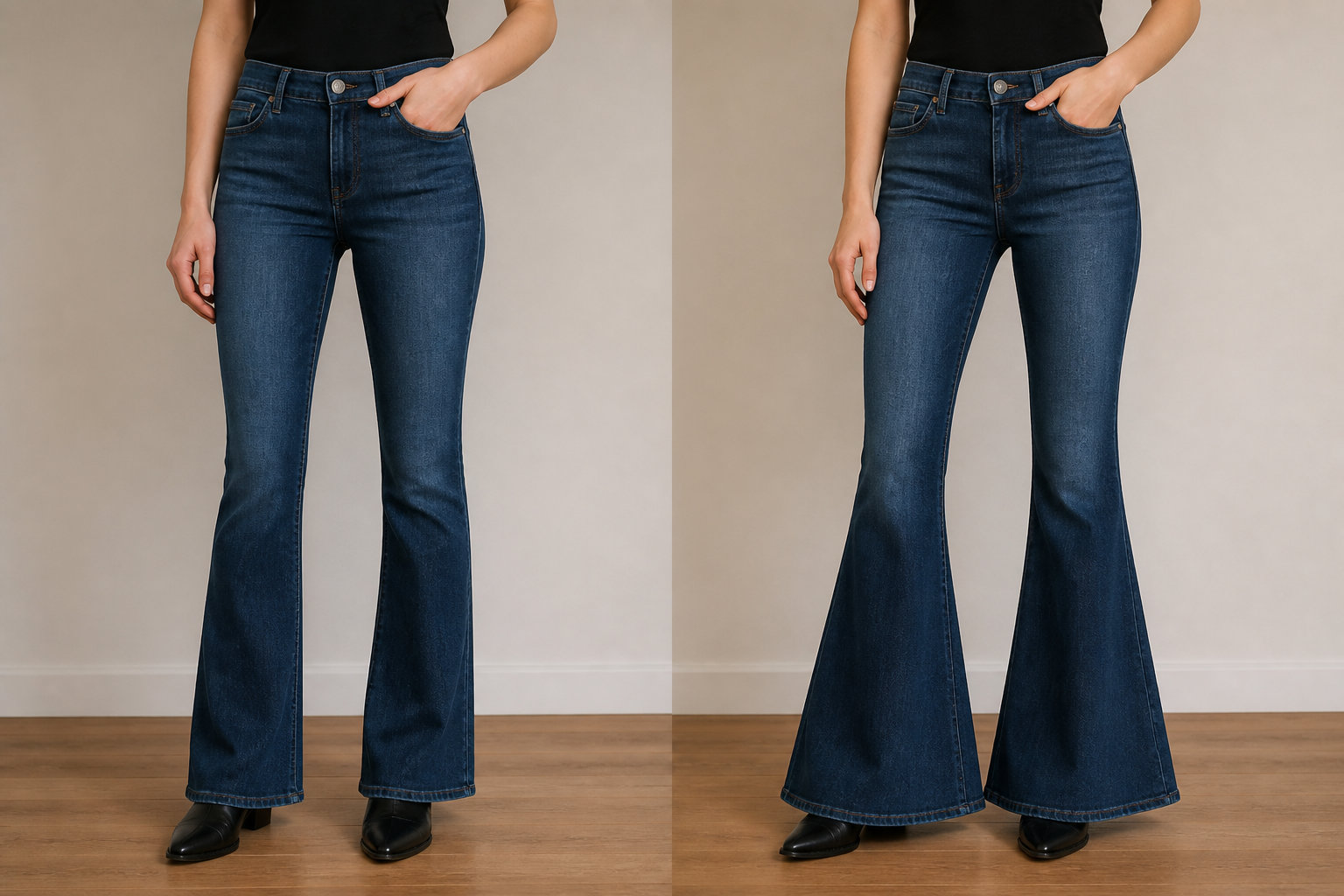 Distinguer le jean flare du modèle bootcut