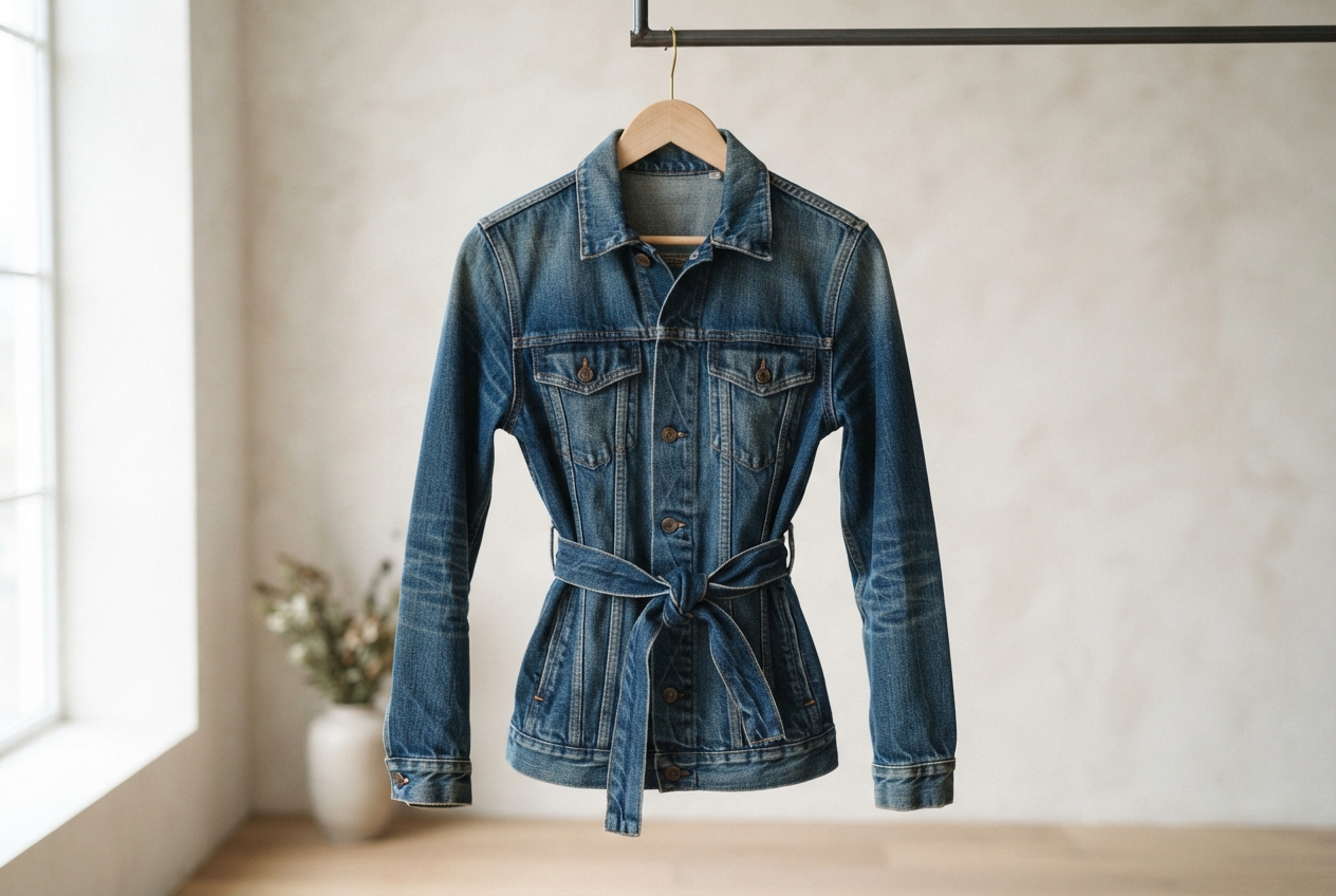 Veste en jean ceinture: comment choisir le bon modèle pour sa morphologie