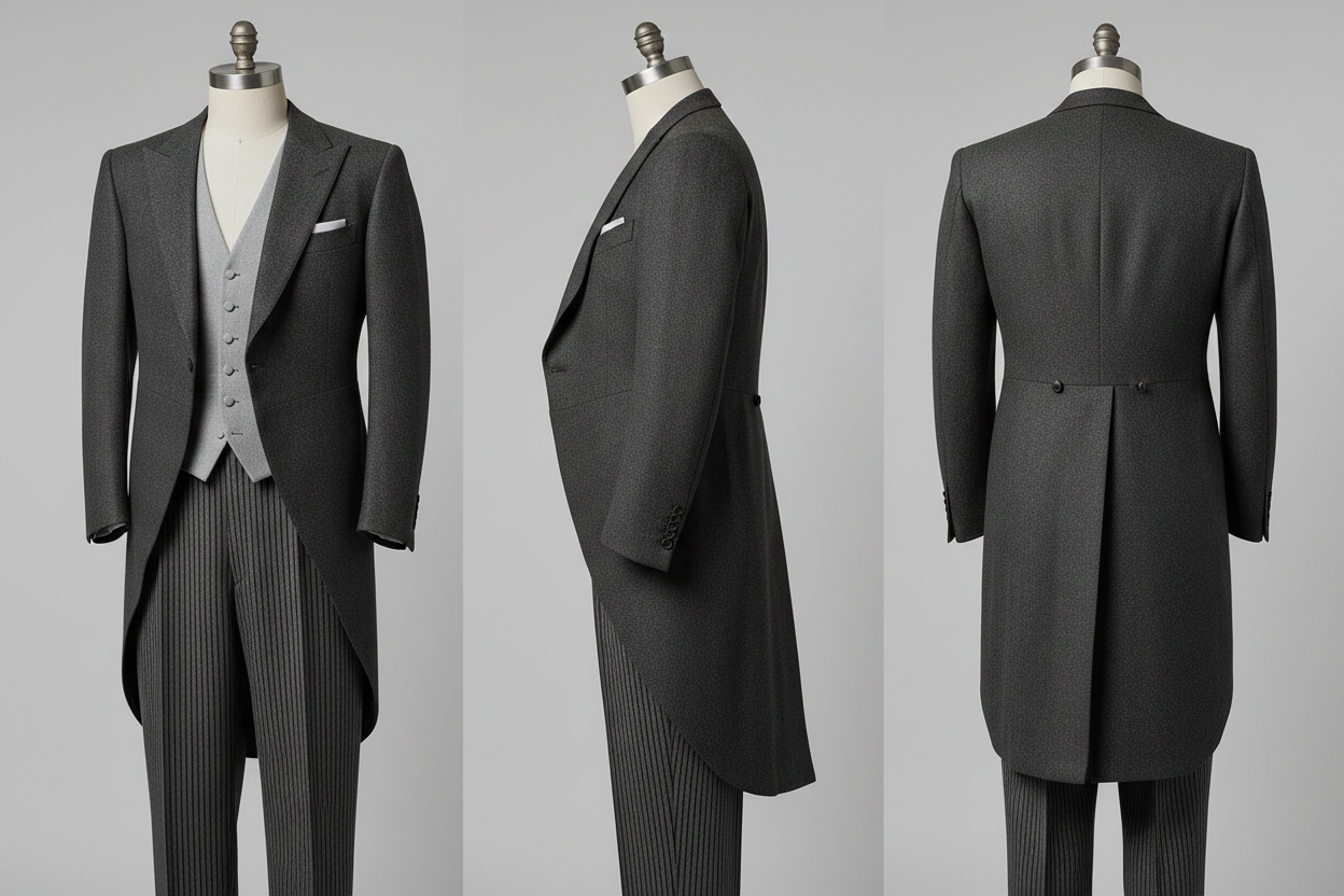 Jaquette bien ajustée sur mannequin de couture montrant l'allure et les proportions idéales
