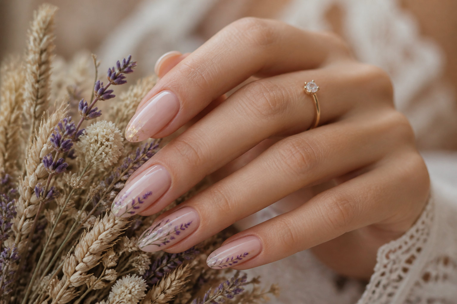 Les nuances idéales pour un ongle de mariage champêtre