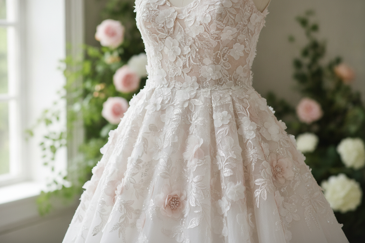 Floral Bridal Gown : styles, techniques et budget pour choisir sans se tromper